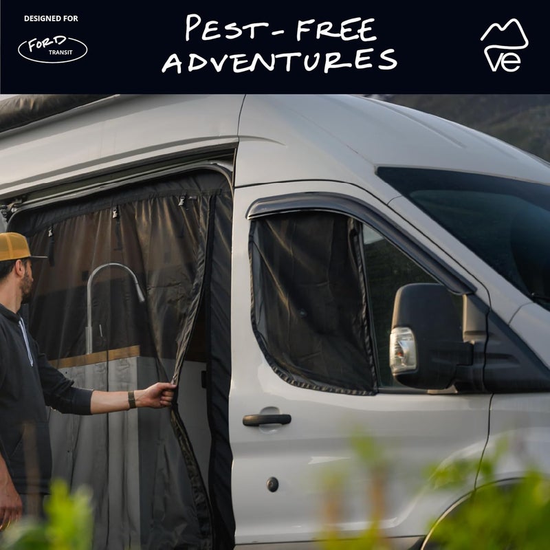 VanEssential Front Door Bug Screens (Pair) Designed for Ford Transit - Image 3